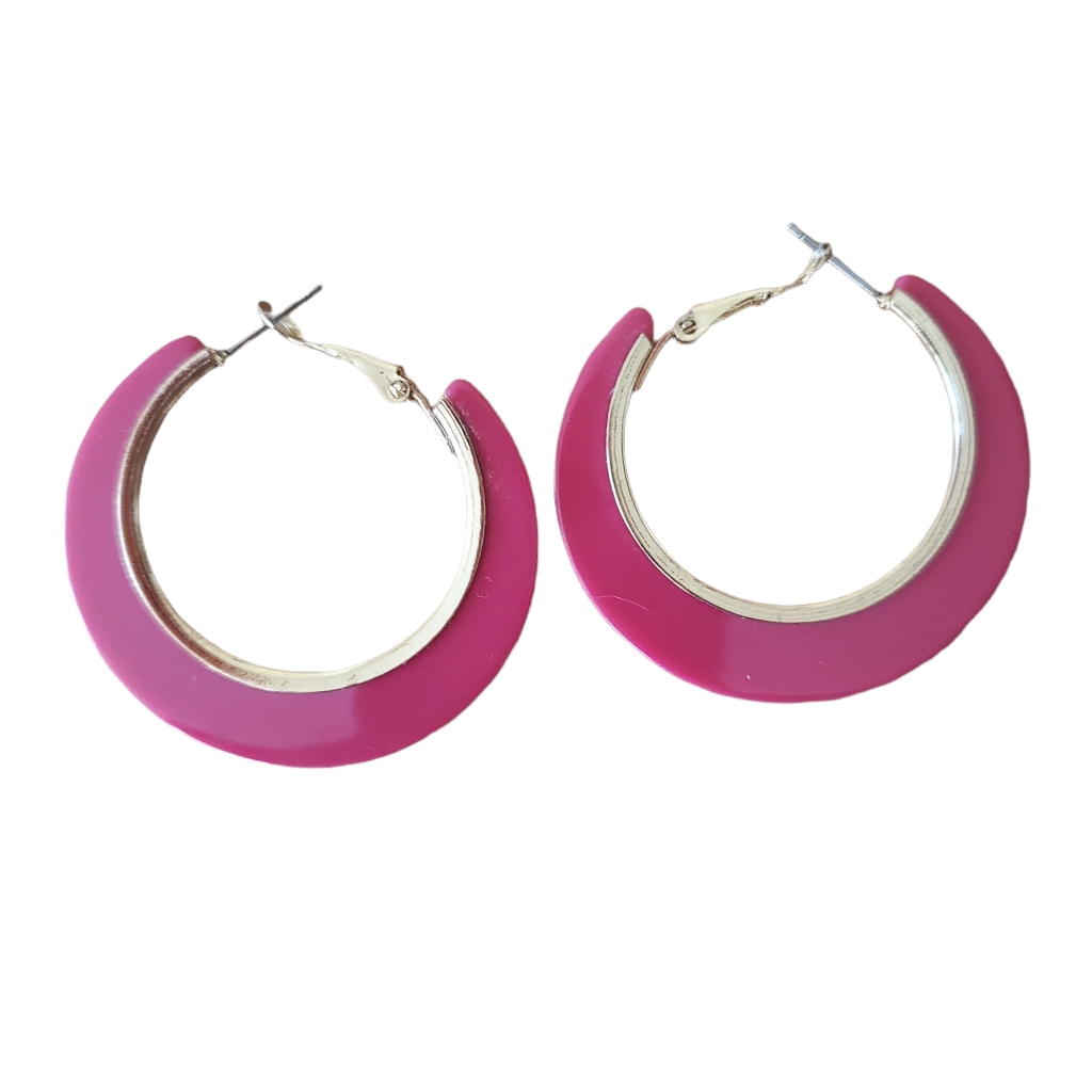 Nordstrom Magenta Acrylic Hoop Earrings